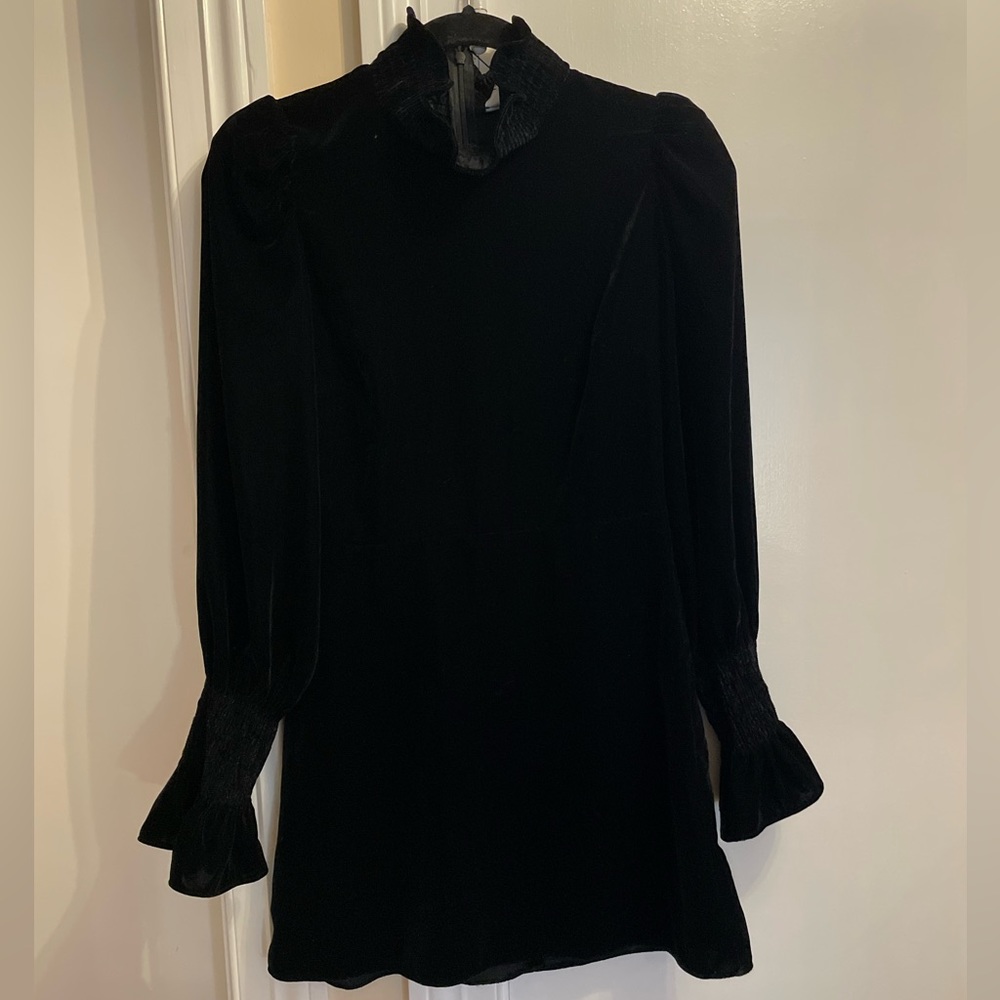 ZARA NWT Black Velvety-feel Dress
